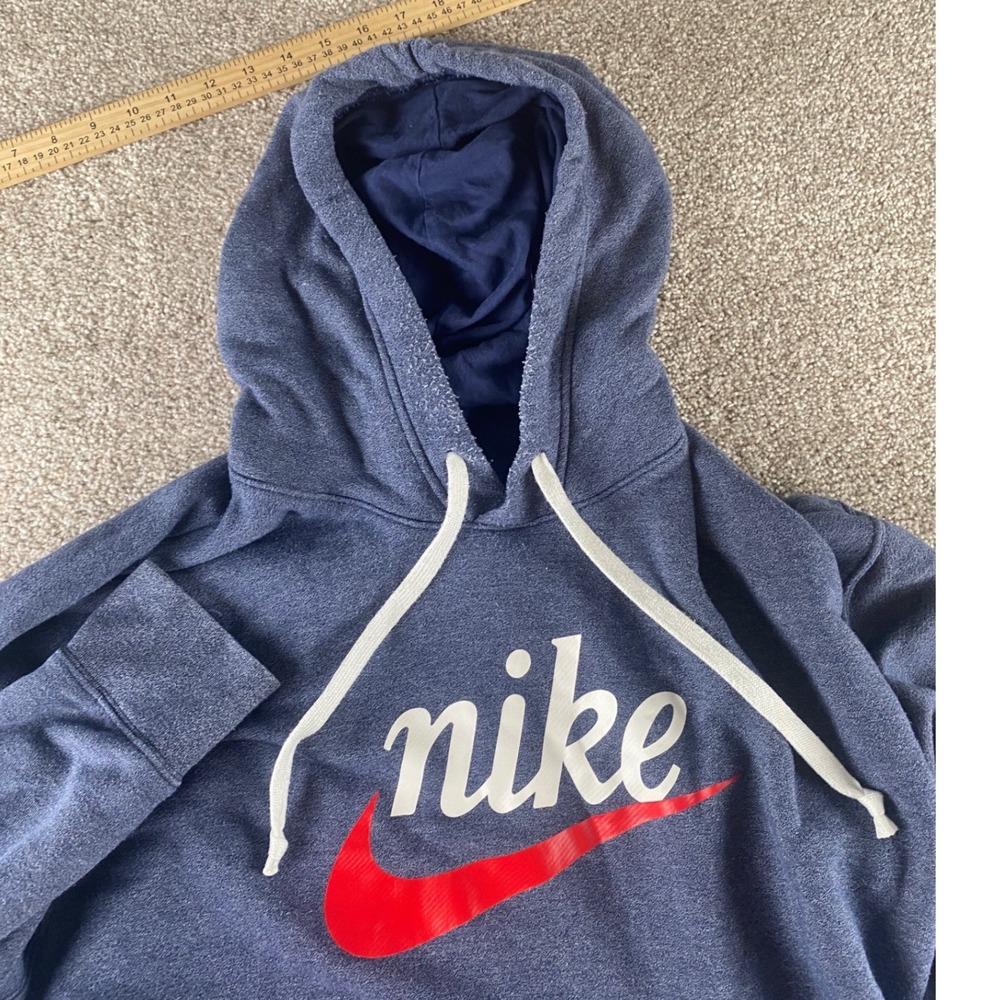 Nike Mens Sportswear Hoodie Heather Navy Blue Big Red Swoosh BV2933-410 XL Read